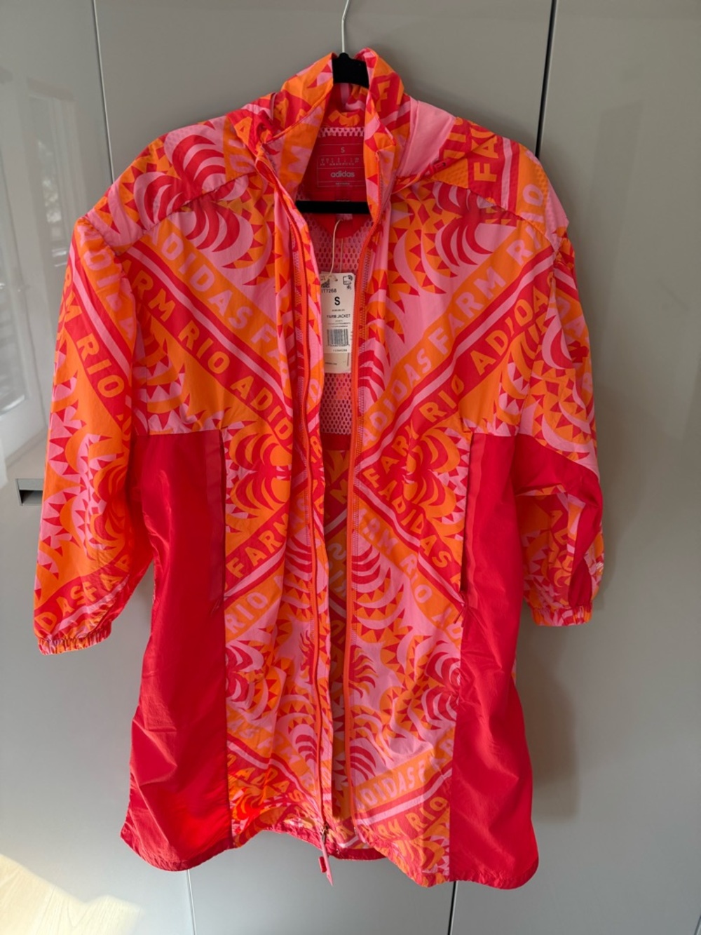 Adidas x Farm Rio Pink & Orange Graphic Farm Jacket size small
